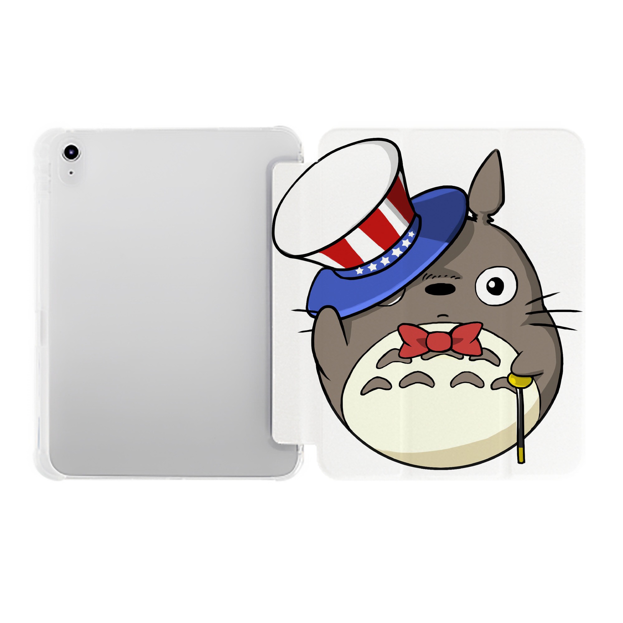 （画像用） となりのトトロ 草壁メイ 草壁サツキ My Neighbor Totoro Satsuki Kusakabe Mei Kusakabe IPad ケース ペン収納付き 三つ折りスタンド PUレザー×シリコン 対応機種9.5/10.5/10.9インチ